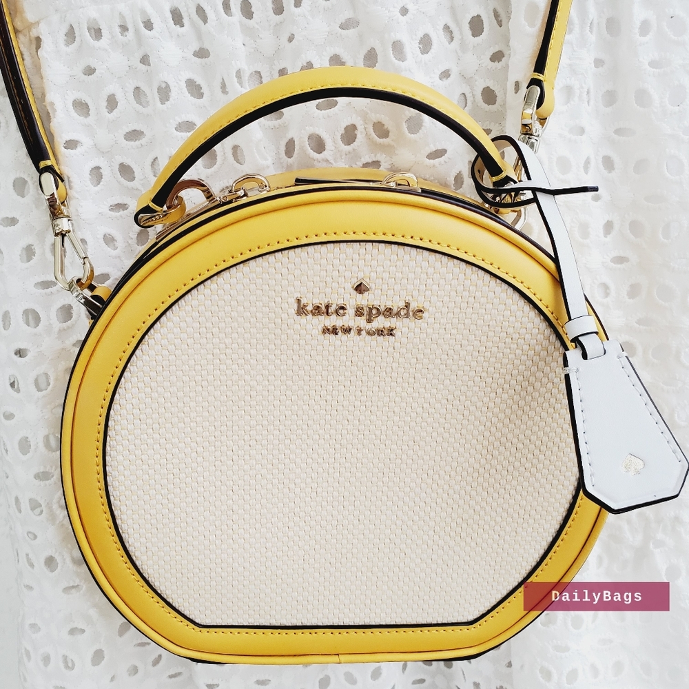 BEAUTIFUL NWT KATE SPADE TRAVELER CANTEEN CROSSBODY CANVAS MULTI  YELLOW MULTI